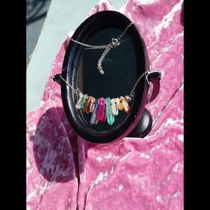 Multi-Quartz Points on Silver Plated Chain